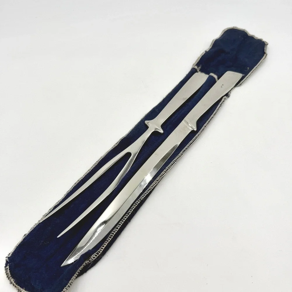Patrician‎ Japan Stainless Steel Mid Century Modern Carving Knife and Fork Set